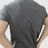 AIDASE  -  Round Neck Fitness Trend Steel Printed T-shirt Shoulder Pad Version Close-in Sleeve Slim Men's Sports Training Short Sleeve aidase-shop