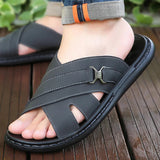 AIDASE  -  Men's Summer Fashion Sandals Soft Bottom Anti-Slip Comfortable Slip-On Beach Slippers Trendy One-Strap Slippers aidase-shop