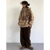 AIDASE  -  new casual American retro plaid hooded long sleeved shirt men's loose casual fashionable versatile top aidase-shop