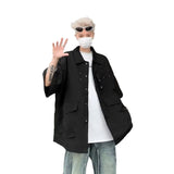 AIDASE  -  American Retro Men's Short Sleeved Shirt Large Pocket Design Casual Shirts Summer Loose Versatile Male Tops Clothing aidase-shop