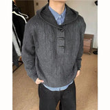 AIDASE  -  Retro Lazy Sle Knitted Sweater Coat with Hat for Men And Women Autumn Winter New Couple Loose Fit Comfortable Warmth aidase-shop