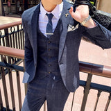 Aidase Boutique M-7XL (Blazer + Vest + Trousers) Men's Suit Fashion Business Italian Style Elegant Dress Gentleman Formal 3-piece Suit aidase-shop