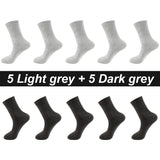 AIDASE  -  10Pairs Men Socks Organic Cotton Breathable Black White Business Socks Casual Spring Summer for Male Plus Size EUR38-48 aidase-shop
