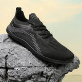 AIDASE  -  Men Black Breathable Knit Barefoot Shoes Lightweight Non-slip Fitness Training Wide Toe Casual Shoes Outdoor Footwear for Women aidase-shop