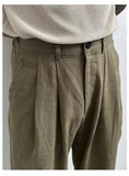 AIDASE  -  New Men's Cotton Linen Workwear Trousers Draped Wide Leg Pants Light Luxury Leisure Solid Straight Trousers Premium Sweatpants aidase-shop