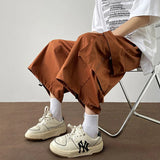 AIDASE  -  Japanese Fashion Multi-pocket Cargo Shorts Men Korean Style Trendy Summer Casual Loose Washed Straight Cropped Pants Aesthetic aidase-shop