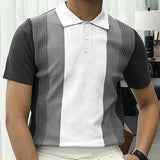 Aidase Summer Men's Clothing Luxury Knit Short Sleeve Polo Shirt Retro Button-down Patchwork Popular Fashion Business Leisure Knitwear