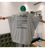 AIDASE  -  Fashion Printed Loose Batwing Sleeve Hooded Sweatshirts Men's Clothing Summer New Oversized Korean Tops Casual Sweatshirts aidase-shop