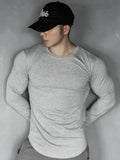 AIDASE  -  New Spring And Autumn Male Sports Leisure Running Fitness Exercise Cotton Elastic Solid Color Long Sleeve Base T-Shirt