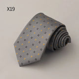 AIDASE  -  New Trendy Men's Silk Ties Jacquard Dot Floral Necktie 8cm Brown Green Neck Tie Daily Wear Shirt Suit Cravat Wedding Groom Gift aidase-shop