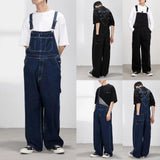 AIDASE  -  Autumn Large Size Jumpsuits Men'S High Street Cowboy Suspenders Couples Wear Overalls Men Women With Same Letter Pantalon Hommes aidase-shop