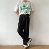 Casual Pants Men Simple Japanese Solid Loose Formal Baggy Streetwear Leisure All-match Office Clothing Fashion Trousers Classic aidase-shop