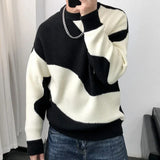 Aidase Round Collar Men's Clothing Striped Graphic Pullovers Knit Sweater Male Crewneck Korean Fashion Thick Winter Designer Luxury aidase-shop