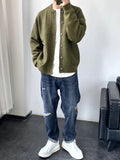 Spring New Light Luxury Fashion Cardigan Men Knitted Sweater Round Neck Jacket Loose Sweater Coat Boutique DressSimpleStyle aidase-shop