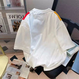 AIDASE  -  Oversized Loose 100% Cotton T Shirt  For Men Patchwork O Neck Short Sleeve Tee Top Streetwear Summer Fashion Casual T-Shirts Fat aidase-shop