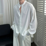 AIDASE  -  Simple Male Shirt 2025 Summer New Niche Design Casual Trendy Long Sleeve Stand Collar Tops Versatile Menswear Tide aidase-shop