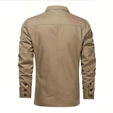 Aidase Spring and Autumn New Men Retro Solid Color Suit Business Wide Loose Three-breasted Suit Multi-pocket Casual Regular Jacket Coat aidase-shop