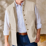 44.59Aidase Men Vests Sleeveless  Stand Up Collar Single Breasted Solid Color Lightweight Cardigan High Quality Male Outerwear chaleco aidase-shop