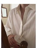 AIDASE  -  Korean Version Solid Color Elastic Fashionable Top Men Solid Color Free Long-sleeved Shirt for Autumn New High-end Trendy Shirt aidase-shop