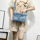AIDASE  -  Fashion Summer Studs Blue Jeans Luxury Shoulder Bags Brand Designer Buckle Purse Women Crossbody Messenger Handbags aidase-shop