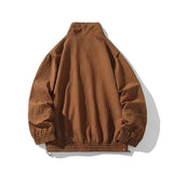 AIDASE  -  Men's Loose Casual Jacket Spring Autumn Fashion Solid Color Stand Collar Long Sleeve Couple Outwear Coat Man High Quality Jacket aidase-shop