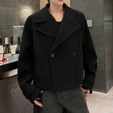 AIDASE  -  Short Long Sleeve Men Woolen Coat Autumn Winter New Korean Style Loose Slimming Jacket Trendy Handsome Menswear 21E7676 aidase-shop