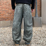 AIDASE  -  Vintage Dirty Jeans Men Streetwear Fashion Hip Hop Loose Casual Wide Leg Denim Baggy Jeans Pants Cityboy Y2k Jeans Trousers aidase-shop