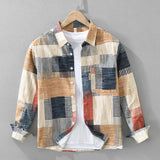 AIDASE  -  Men's 100% Cotton Casual Shirt Japan Style Good Quality Vintage Printing Long Sleeve Loose Casual Lapel Blouse Versatile Tops aidase-shop