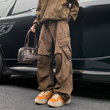AIDASE  -  Spring Big Pocket Men's Cargo Pants Japanese Y2k Harajuku Loose Straight Wide Leg Trousers Baggy Pants Man Hip Hop Sweatpants aidase-shop