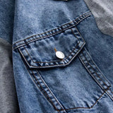 Aidase Vintage Personalized Design Denim Patchwork Short Sleeved T-shirt for Men and Women Fashion Couples Loose Casual Hip-hop Top aidase-shop