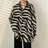 2023 Men's Clothing Turn-down Collar Handsome Long Sleeve Button Spring Summer Thin Man Printing Loose Streetwear Casual Korean Maytrends
