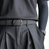 AIDASE  -  Weaving Belt Men's Fashionable Belt for Young Adults Casual Multifunctional Canvas Pants Belt with Elastic Golf Studs Fabric Lea aidase-shop