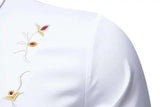 AIDASE  -  New Floral Embroidery Long Sleeved Shirt Long Sleeve Contrast Color Turn-down Collar Male Tops Casual aidase-shop