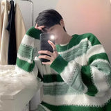 Aidase Autumn Winter Striped Sweater Men Casual Knitted Pullover Korean Fashion Streetwear Men Clothing New Oversized Sweater Male