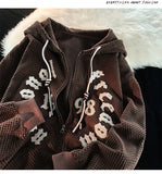 Retro Hoodie Men Sweatshirt Letter Labelling Graphic Graffiti Hip Hop Streetwear Hoodie Autumn Patchwork Pullover Hoodies