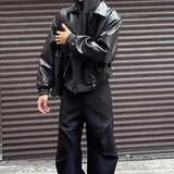 AIDASE  -  Fall Winter Trendy Mens Leather Jackets Streetwear Vintage Turn-down Collar Zip-up PU Leather Coats Men Stylish Slim Outerwear aidase-shop