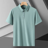 AIDASE  -  White ort Sve  irt Ice Silk Spor Qui Dry f Sve Summer T-irt for Men with Cuff Stand Fit Non Iron aidase-shop