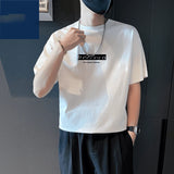 Aidase Fashion O-Neck Korean Printed Letter T-Shirts Men's Clothing 2025 Spring Summer New Loose Casual Tops All-match Tee Shirt