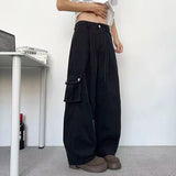 AIDASE  -  Men's Cargo Pants 2025 Summer New Simple Trendy Drawstring Solid Color Loose Casual Straight-leg Male Trousers 21E6956 aidase-shop