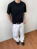 AIDASE  -  Simple Men's Tees Round Neck Embroidery Contrast Color Casual Tops Short Sleeved Summer Korean Style Male T-shirts 9W3220 aidase-shop