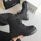 Aidase Autumn Men Japan Karajuku Korean Style Fashion High Top Streetwear Thick Platform Boots Casual Leather Shoes Male Lace Up Shoes aidase-shop