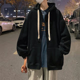 Men Women Autumn Loose Designer Sense Niche Couple Hooded Multiple Colour Unisex Pure Cotton Hooded Cardigan Sport Jacket 3XL aidase-shop