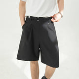 AIDASE  -  Casual Mens Loose Wide Leg Shorts Spring Summer Stylish Solid Color Straight Bottoms Men Fashion Draped Baggy Shorts Streetwear aidase-shop