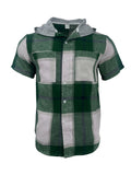 AIDASE  -  Plaid shirt Men's fall fashion junior high school jacket casual loose single breasted small pocket hooded long-sleeved shirt aidase-shop