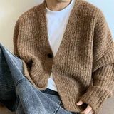 AIDASE  -  American Style Male Cardigan Sweater Casual Knitted Jacket Trendy Simple Long Sleeve Single-breasted Menswear Tide 21E7690 aidase-shop