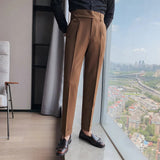 AIDASE  -  Autumn Men's Trousers High-waist Straight Drape Casual Business Dress Pants Office Social Wedding Streetwear Fashion Long Pants aidase-shop