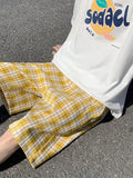 AIDASE  -  New Korean Fashion Plaid Casual Men's Shorts Summer Hip Hop Streetwear Bermudas Hawaii Beach Gym Y2K Baggy Shorts Man aidase-shop