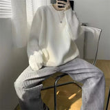 AIDASE  -  Autumn Crew Neck Solid Color Pullover Sweaters For Men Casual Y2K Knitted Sweater High Street Fashion Jumpers Hombre aidase-shop