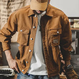 Aidase Male Jean Coats Wide Shoulders Autumn Men's Denim Jacket Cargo Brown Menswear Joker G Fashion Winter Clothing Trendy Korea aidase-shop