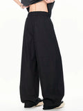 AIDASE  -  Unisex Drawstring Ice Silk Casual Baggy Pants Mens Women Fashion Summer Lightweight Quick Dry Cool Touch Wide Leg Trousers aidase-shop